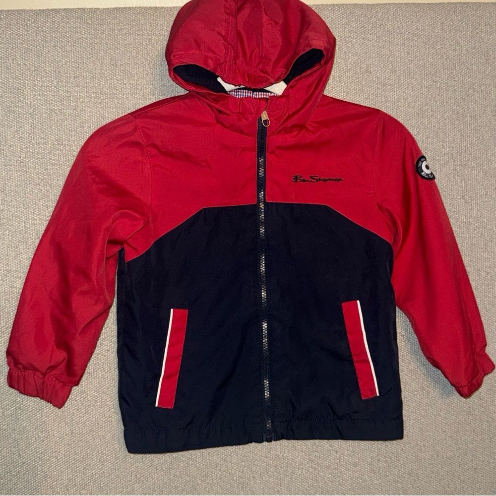 Ben Sherman size 5/6 Red and Blue zip up hoodie